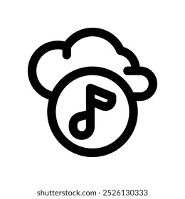 cloud music icon. vector line icon for your website, mobile, presentation, and logo design.