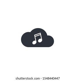 cloud music icon vector logo template design element