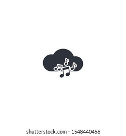 cloud music icon vector logo template design element