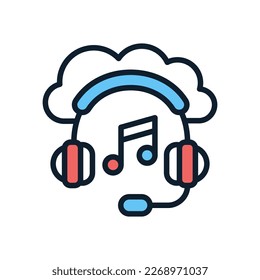 Cloud Music icon in vector. Logotype
