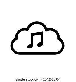cloud music icon. vector sign.