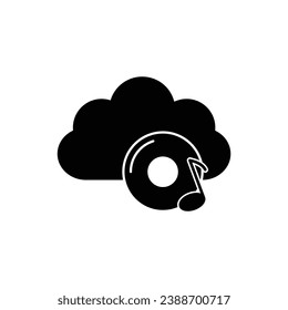 cloud music icon. vector sign.
