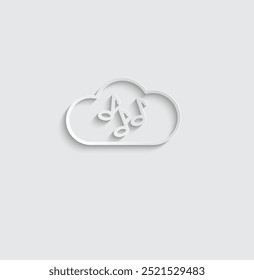 cloud music icon. vector sign.