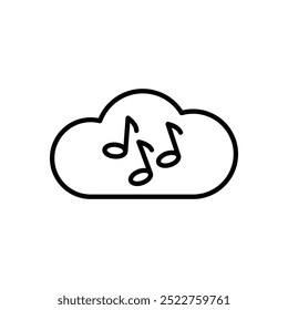 cloud music icon. vector sign.