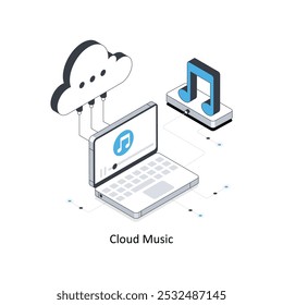 Cloud Music  Isometric stock illustration. EPS File stock illustration