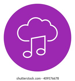 Cloud music line icon.