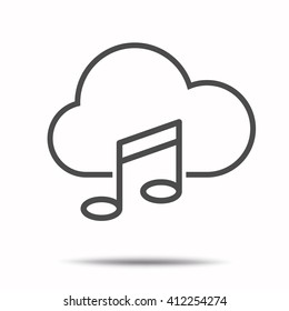 Cloud music line icon