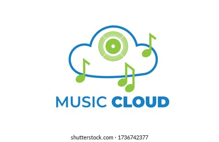 CLOUD MUSIC LOGO kann für Studio Musik Logos - mp3 Website Logos, Website Musik - Sound Icon - Download Musik Icon , Record Logos mit Illustrationsblau Farbe , mit Vektor EPS 10 verwendet werden  