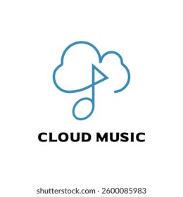 cloud music logo design concept idea