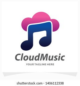 Cloud Music Logo Design Template