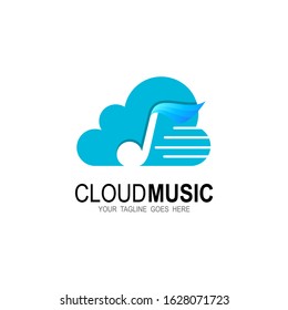 Cloud music logo, Music logo in the form of clouds in its musical notes makes this logo. unique, modern.