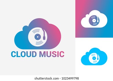 Cloud Music Logo Template Design Vector, Emblem, Design Concept, Creative Symbol, Icon