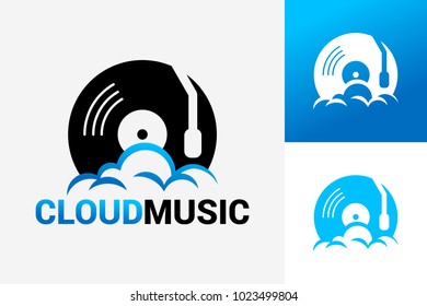 Cloud Music Logo Template Design Vector, Emblem, Design Concept, Creative Symbol, Icon