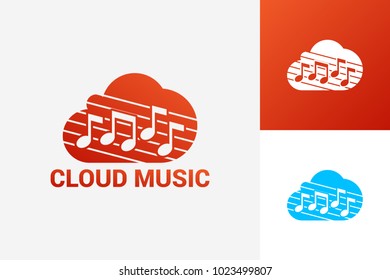 Cloud Music Logo Template Design Vector, Emblem, Design Concept, Creative Symbol, Icon