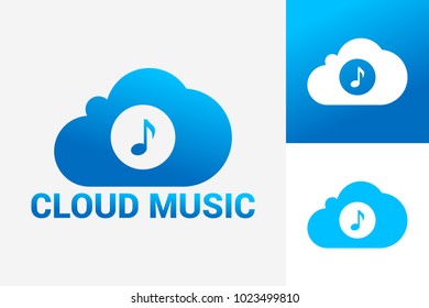 Cloud Music Logo Template Design Vector, Emblem, Design Concept, Creative Symbol, Icon