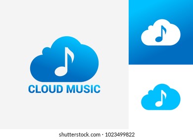 Cloud Music Logo Template Design Vector, Emblem, Design Concept, Creative Symbol, Icon