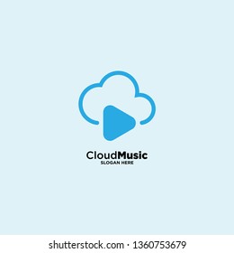 Cloud Music Logo Template Design Vector, vector illustration icon element - Vector