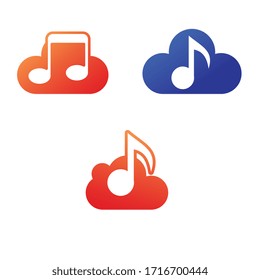 Cloud music logo template design vector, icon illustration
