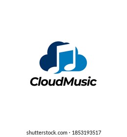 Cloud Music Logo Template Design Vector, vector illustration icon element. Cloud and music note vector icon. 