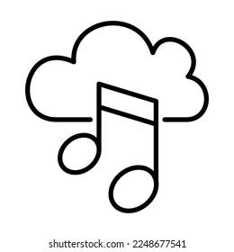 Cloud Music, Play list Icon Logo Design Vector Template Illustration Sign And Symbol Pixels Perfect