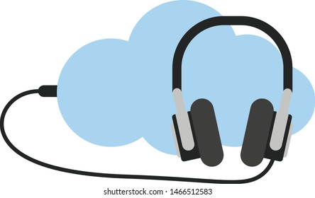 Cloud music simple illustration on white background