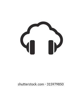 cloud music vector concept icon