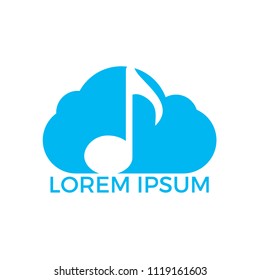 Cloud music vector design. Musical note in Cloud icon vector design. Logo concept for musical company and mobile app.
