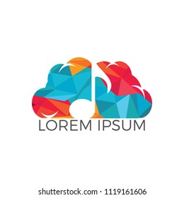 Cloud music vector design. Musical note in Cloud icon vector design. Logo concept for musical company and mobile app.