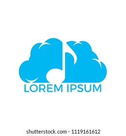 Cloud music vector design. Musical note in Cloud icon vector design. Logo concept for musical company and mobile app.