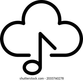 cloud music vector thin line icon
