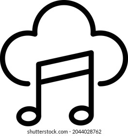 cloud music vector thin line icon