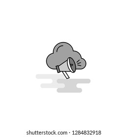 Cloud music  Web Icon. Flat Line Filled Gray Icon Vector