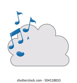 cloud with musical notes icon
