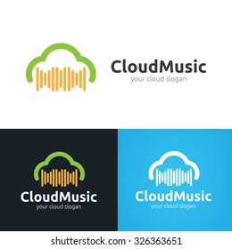 Cloud Music,Cloud Logo,Vector Logo Template
