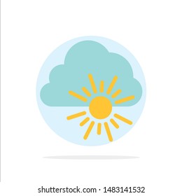 Cloud, Nature, Spring, Sun Abstract Circle Background Flat color Icon