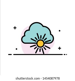 Cloud, Nature, Spring, Sun  Business Flat Line Filled Icon Vector Banner Template