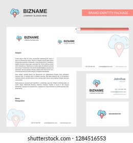 Cloud navigation  Business Letterhead, Envelope and visiting Card Design vector template