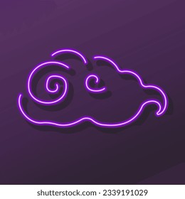 cloud neon sign, modern glowing banner design, colorful modern design trends on black background. Vector illustration.