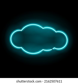 Cloud Neon Style Vector Illustration Black Stock Vector (Royalty Free ...