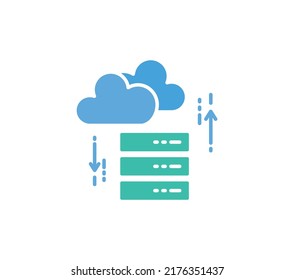 Cloud network binder folders. Icon of ITSM ITIL Technology. Symbol of cloud computing internet archive or web data storage.