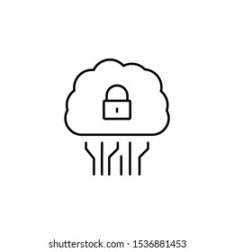 Cloud, network, blocked icon. Simple line, outline vector of confidential information icons for ui and ux, website or mobile application