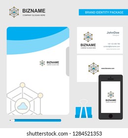 Cloud network  Business Logo, File Cover Visiting Card and Mobile App Design. Vector Illustration