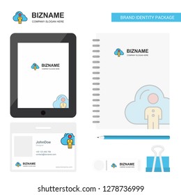 Cloud network Business Logo, Tab App, Diary PVC Employee Card and USB Brand Stationary Package Design Vector Template