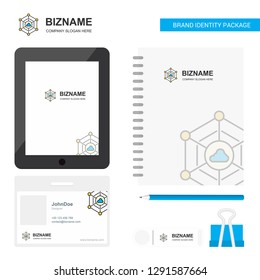 Cloud network  Business Logo, Tab App, Diary PVC Employee Card and USB Brand Stationary Package Design Vector Template