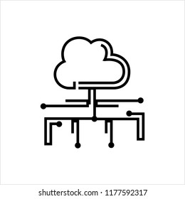 Cloud Network, Cloud Computing Concept Vector Art Illustration