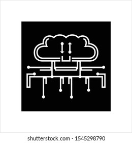 Cloud Network, Cloud Computing Concept Vector Art Illustration