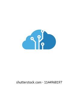 Cloud Network Computing Logo Design Vector