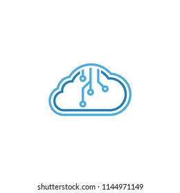 
Cloud Network Computing Logo Design Vector