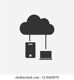 Cloud network connection icon illustration,vector technology sign symbol
