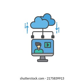 cloud network data service icon 